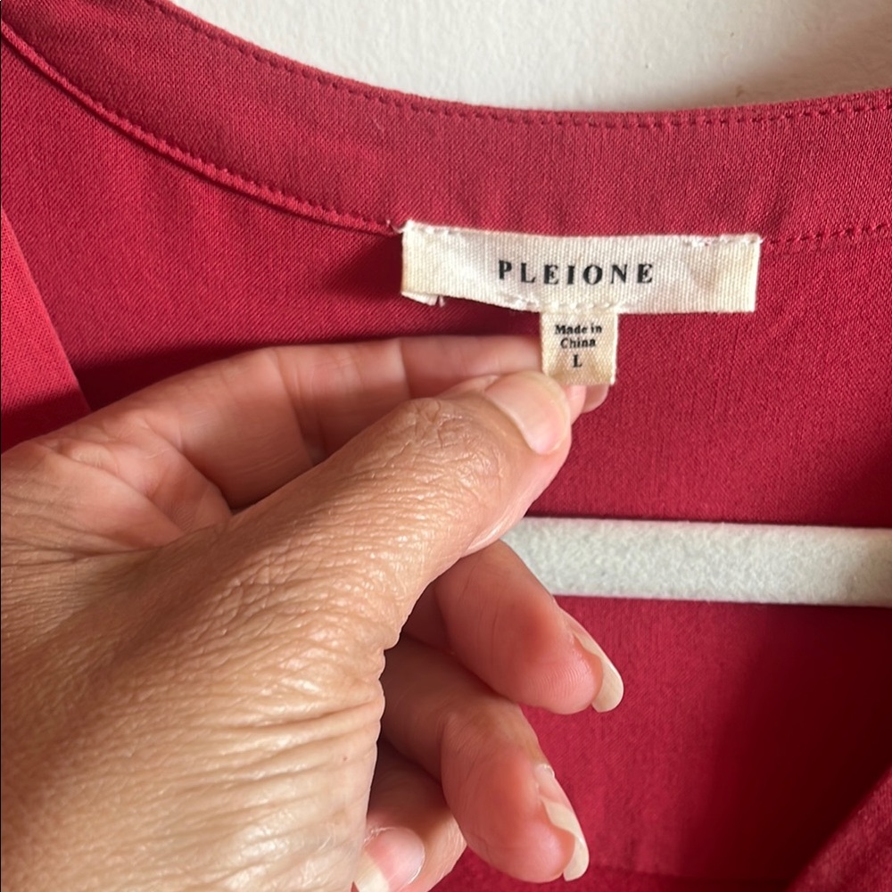 Pleione Women's Vibrant Red Blouse